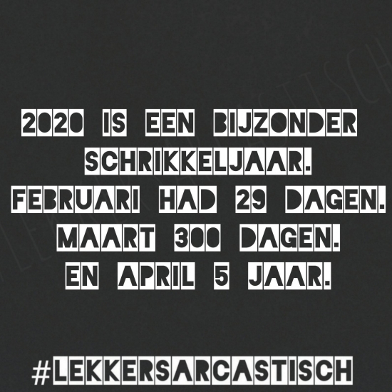 2020 IS EEN BIJZONDER SCHRIKKELJAAR